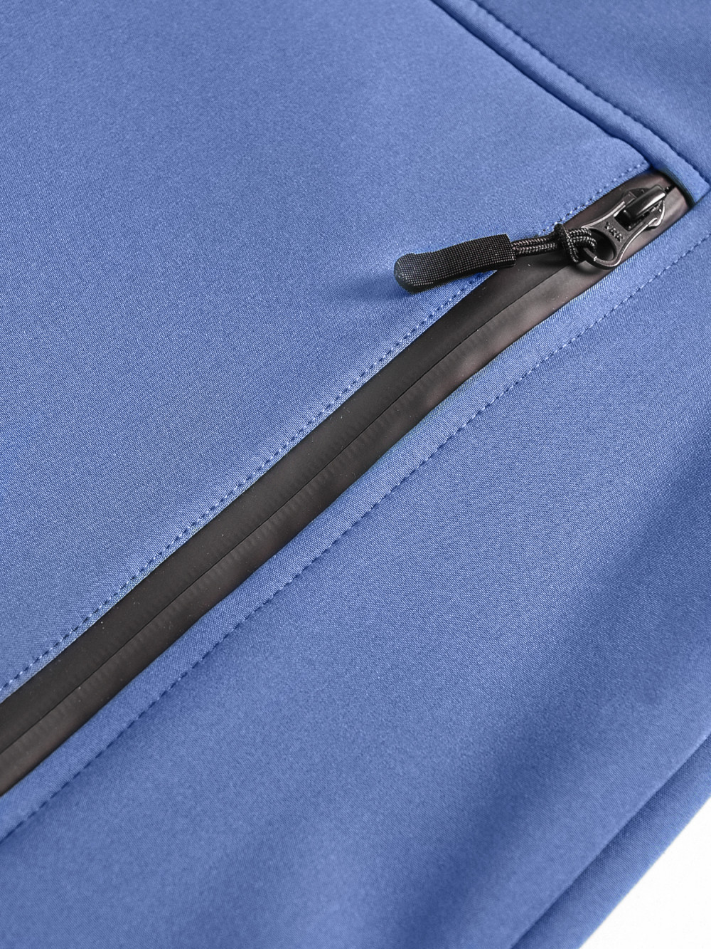 Ветровка спортивная мужская с капюшоном softshell синего цвета 9563S